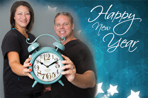 Dentists at Cobblestone Park Family Dentistry wishing their patients a happy New Year