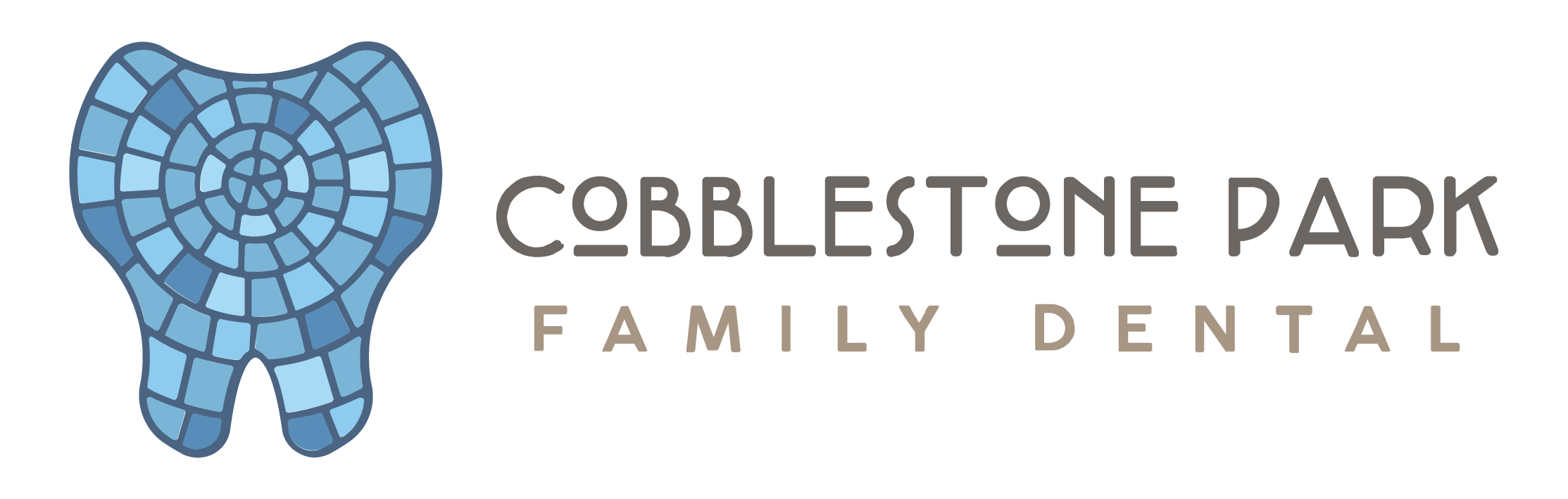 Horizontal Cobblestone Park Family Dental Logo