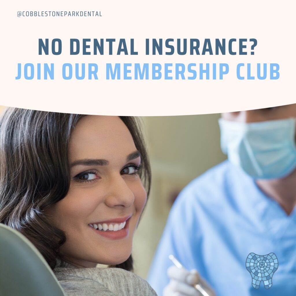 girl in dentist chair smiling - no dental insurance join our membership club
